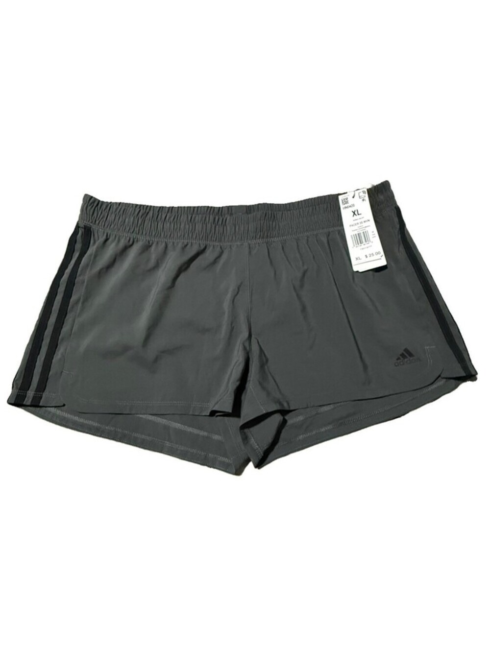 Adidas Shorts Womens Sz XL Gray Pacer 3 Stripes Woven Athletic 3” Inseam NEW